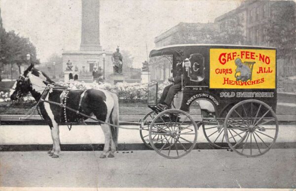 Gaf Fee No Headache Medicine Advertising Wagon Vintage Postcard AA84829