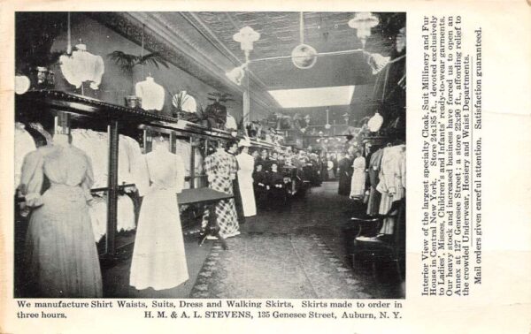 Auburn New York H.M. & A.L. Stevens Women's Clothing Store, PC U19125
