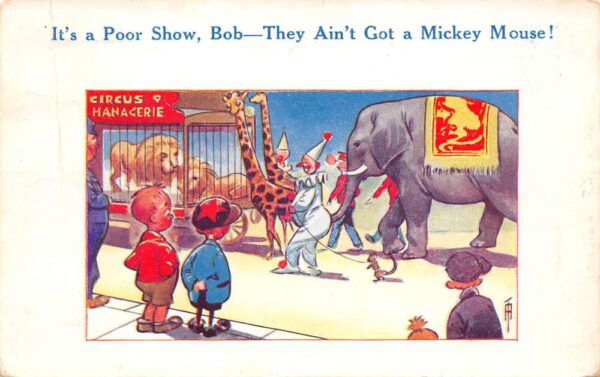 Bamforth's "Touring Comics No. 317" Poor Circus Scene, Vintage Postcard U19139