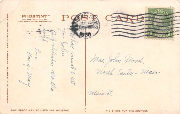 Nantucket Island Massachusetts Sankaty Lighthouse, Siasconset, Postcard U19144 - Image 2