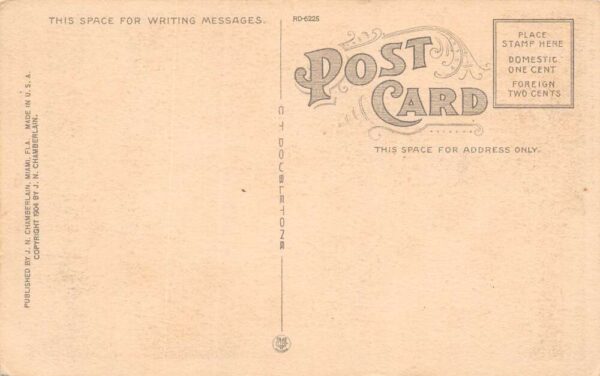 Miami Florida Whip Ray, Back View, B/W Lithograph Vintage Postcard U19148 - Image 2