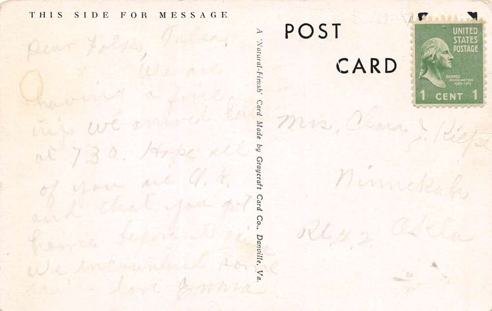 Chickasha Oklahoma Willard Hall, Oklahoma College For Women, Vintage PC U19155 - Image 2