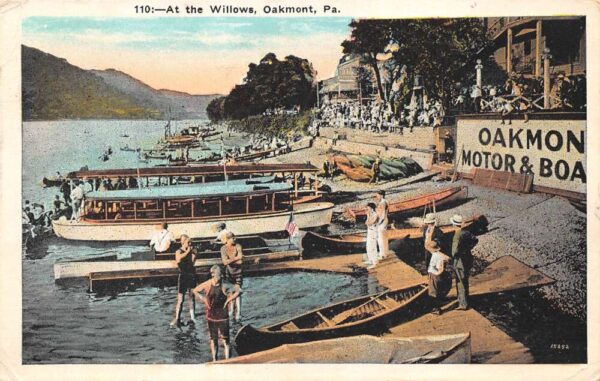 Oakmont Pennsylvania At The Willows, White Border, Vintage Postcard U19159
