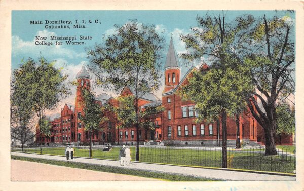 Columbus Mississippi Main Dorm, State College For Women, Vintage PC U19174