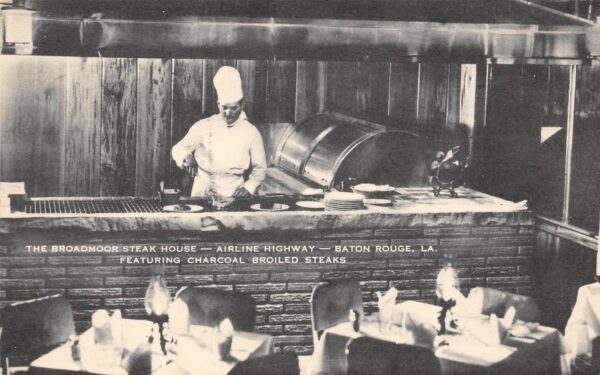 Baton Rouge Louisiana Broadmoor Steak House, B/W Photo Print Vintage PC U19178