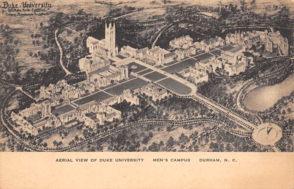 Durham North Carolina Aerial View, Duke University, Men's Campus, PC U19196
