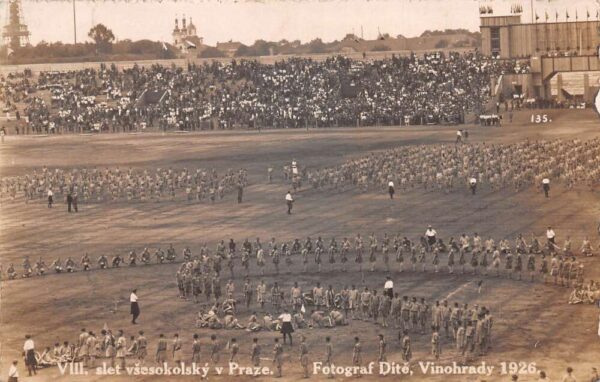 Prague Czechoslovakia 1926 Sports Sokol Ceremonial Parade Real Photo PC AA84920