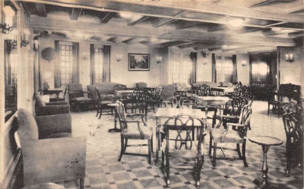Panama Pacific Line Steamer SS California Lounge Ship Interior Postcard AA84930