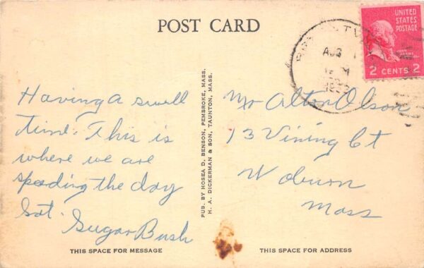 Pembroke Massachusetts Hosea's Restaurant Ice Cream Vintage Postcard AA84952 - Image 2