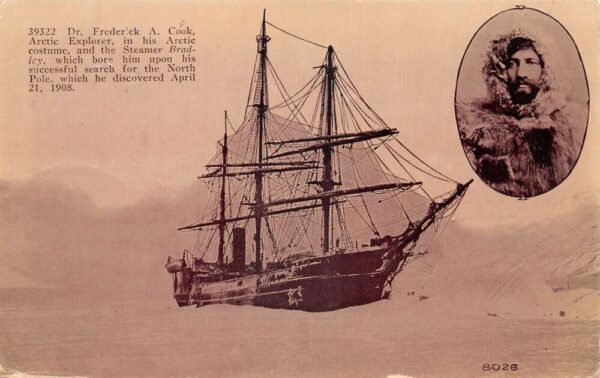 Steamer Ship Bradley Arctic Explorer Frederick A Cook Vintage Postcard AA84956
