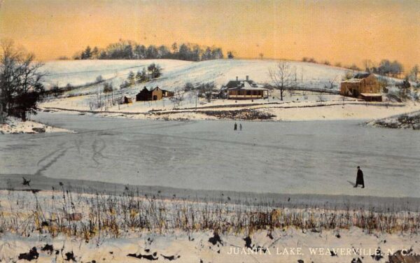 Weaverville North Carolina Juanita Lake Winter Scene Vintage Postcard AA84968