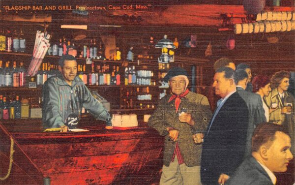 Provincetown Massachusetts Flagship Bar & Grill, Cape Cod, Vintage PC U19212