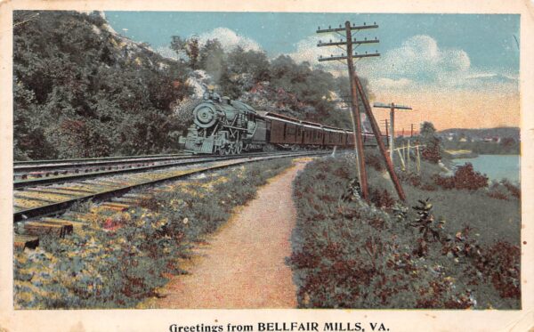 Bellfair Mills Virginia Greetings From Bellfair Mills, Train Scene, PC U19214