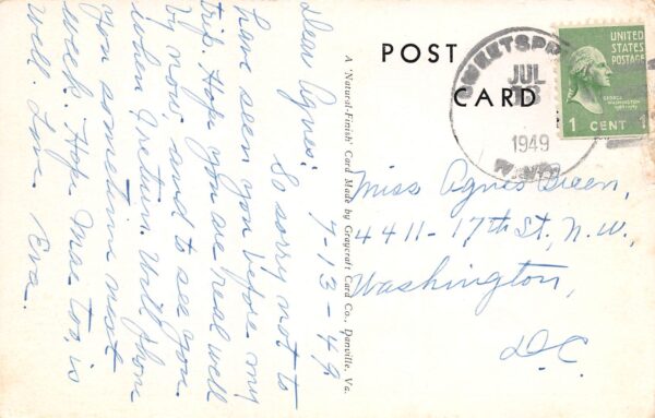Covington Virginia Humpback Bridge, Midland Trail, Vintage Postcard U19216 - Image 2