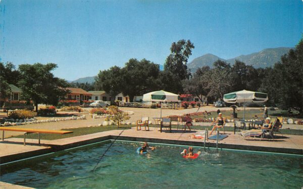 Ojai California Valley Outpost Lodge, Chrome, Vintage Postcard U19223