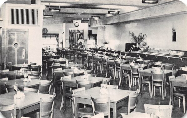Washington D.C. Sholl's Cafeteria, B/W Chrome, Vintage Postcard U19224