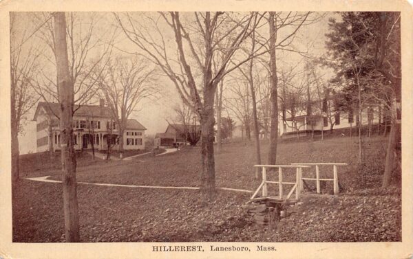 Lanesboro Massachusetts Hillerest, B/W Lithograph Vintage Postcard U19238