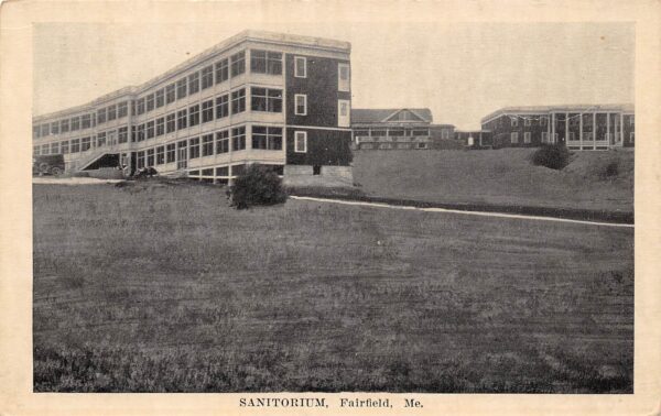 Fairfield Maine Sanitorium, B/W Lithograph Vintage Postcard U19246