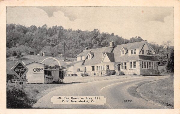 New Market Virginia Mt. Top Haven Lodge & Cabins, Coke Sign, PC U19261