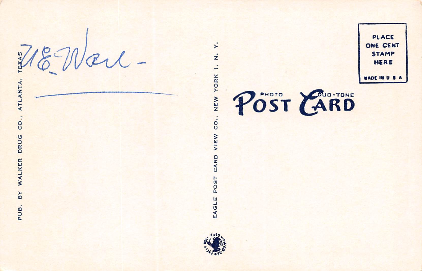 Atlanta Texas Private Lake, Chrome Vintage Postcard U19283 - Image 2