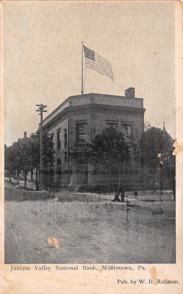 Mifflintown Pennsylvania Juniata Valley National Bank, Vintage Postcard U19314