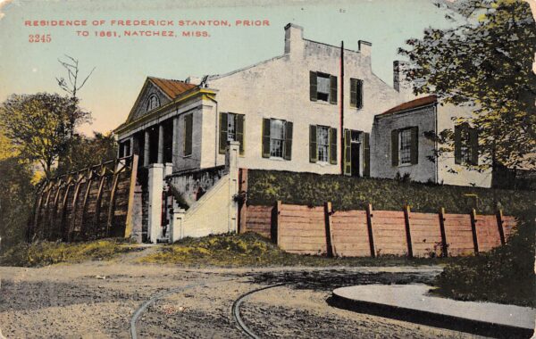Natchez Mississippi Frederick Stanton Residence, Color Lithograph, PC U19319