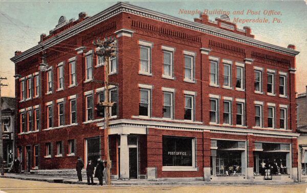 Meyersdale Pennsylvania Naugle Bldg. & Post Office, Color Lithograph,PC U19333