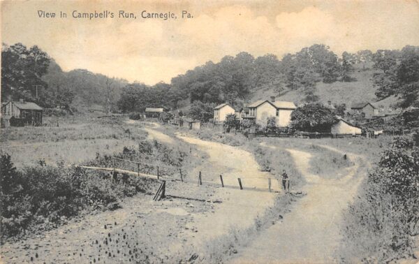 Carnegie Pennsylvania View In Campbell's Run, Rotograph Co., Vintage {C U19334