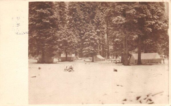Phillips Station California Cabins Winter Snow Scene Real Photo PC AA85137