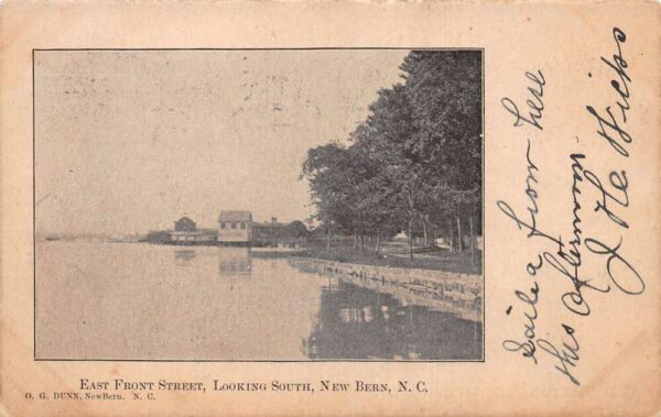 New Bern North Carolina E. Front St., Looking S., Undivided Back, PC U19493