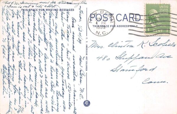 Beaufort North Carolina Water Front, White Border, Vintage Postcard U19503 - Image 2
