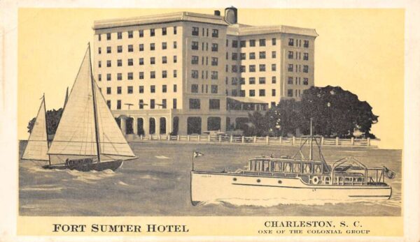 Charleston South Carolina Fort Sumter Hotel, Vintage Postcard U19506
