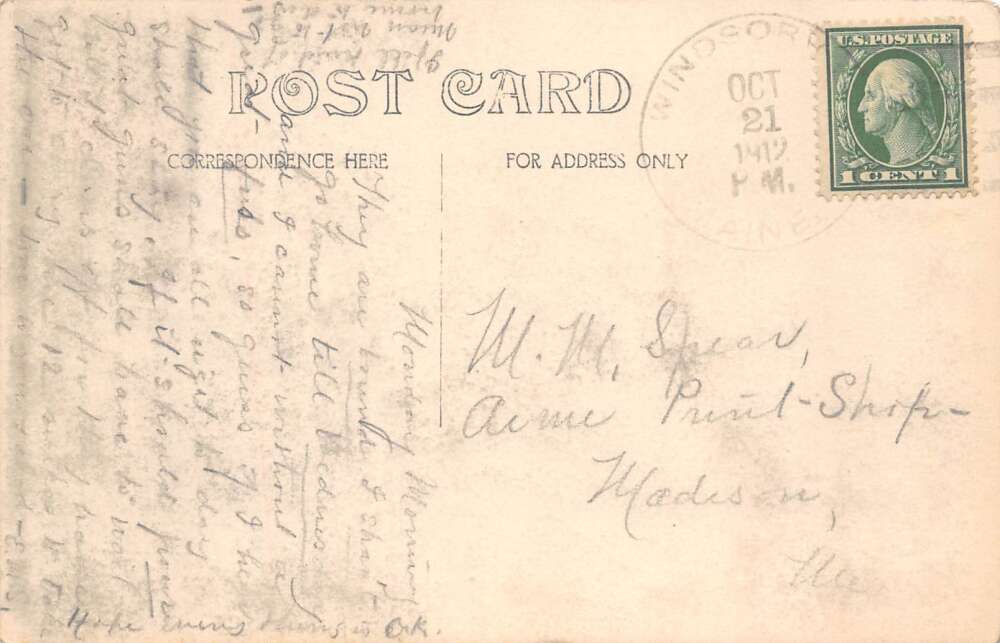 Windsorville Maine Blacksmith Shop Real Photo Vintage Postcard AA85607 - Image 2