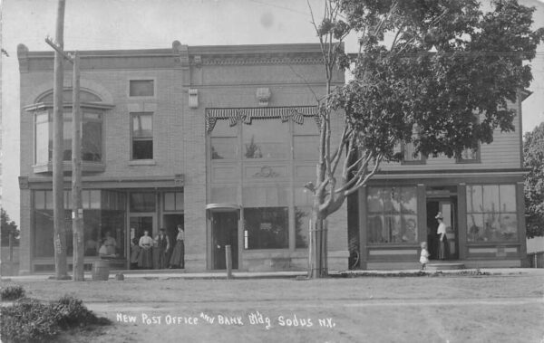 Sodus New York New Post Office and Bank Real Photo Postcard AA85616