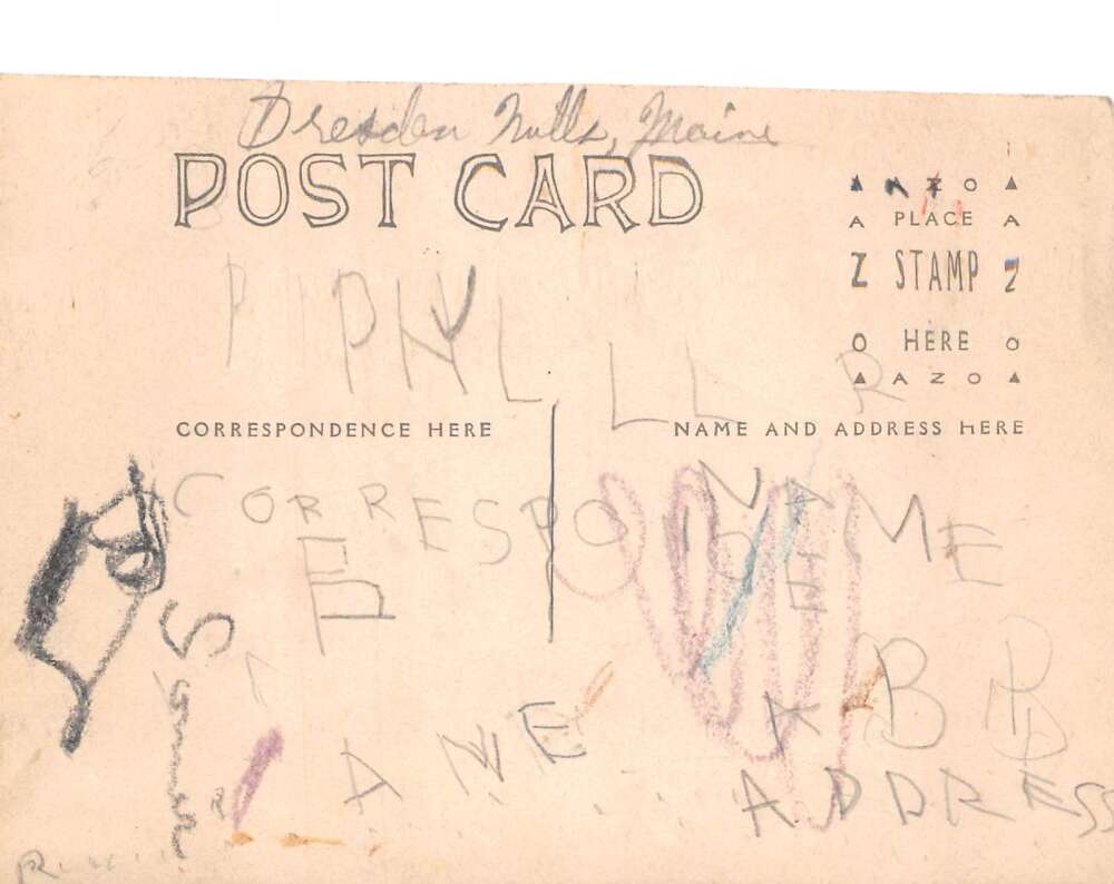 Dresden Mills Maine Post Office Real Photo Vintage Postcard AA85622 - Image 2