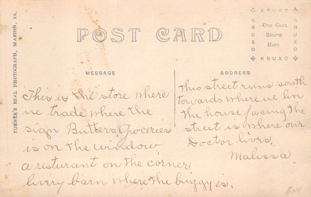 Central City Iowa South 4th Street Cafe and Grocery Store Real Photo PC AA85645 - Image 2