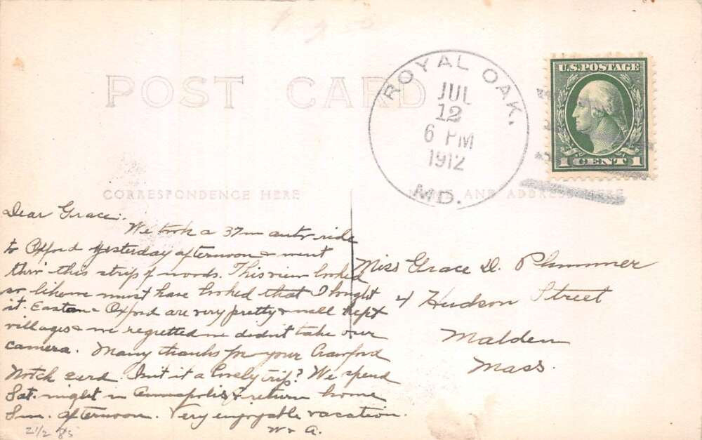 Easton Maryland State Road Real Photo Vintage Postcard AA85662 - Image 2