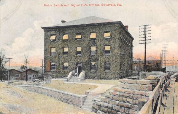 Swissvale Pennsylvania Union Switch and Signal Offices Vintage Postcard AA85667