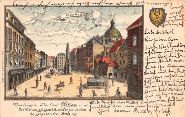 Vienna Wien Austria Graben Square Street Vintage Postcard AA85685