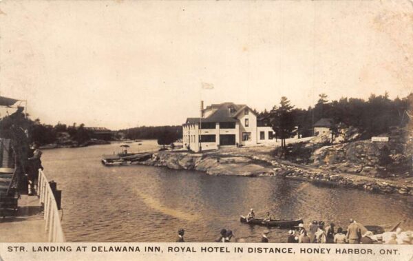 Honey Harbor Ontario Canada Delawana Inn Steamer Landing Real Photo PC AA85690