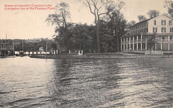 McPherson Point New York Livingston Inn Conesus Lake Vintage Postcard AA85703