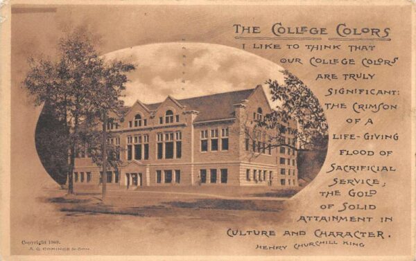 Oberlin Ohio Oberlin College Carnegie Library Colors Poem Postcard AA85704
