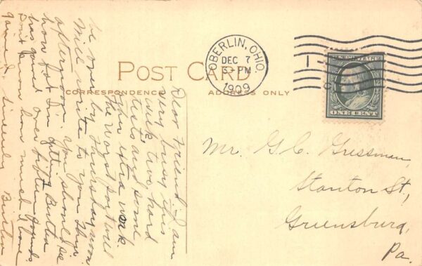 Oberlin Ohio Oberlin College Carnegie Library Colors Poem Postcard AA85704 - Image 2