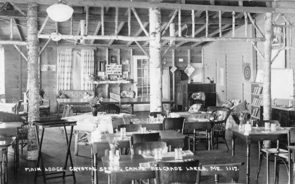 Belgrade Lakes Maine Crystal Springs Camps Main Lodge Real Photo PC AA85722