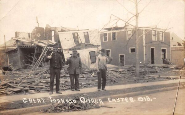 Omaha Nebraska Tornado Disaster 1913 Easter Real Photo Postcard AA104048