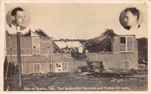 Boston Indiana Meytrott and Nichols Tornado Disaster Real Photo PC AA104057