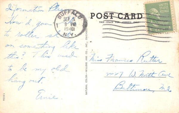 Buffalo New York Scott's Roller Skating Rink Interior Vintage Postcard AA104098 - Image 2