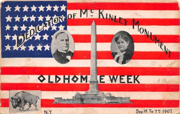 Buffalo New York Old Home Week McKinley Monument Patriotic Postcard AA104100