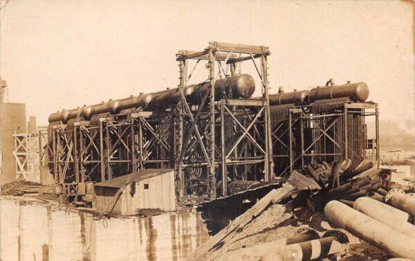 Jarrettown Pennsylvania Dam Construction Steam Boilers Real Photo PC AA104104