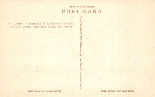 Red Bluff California Mt Lassen Volcano Eruption 1916 Vintage Postcard AA104110 - Image 2